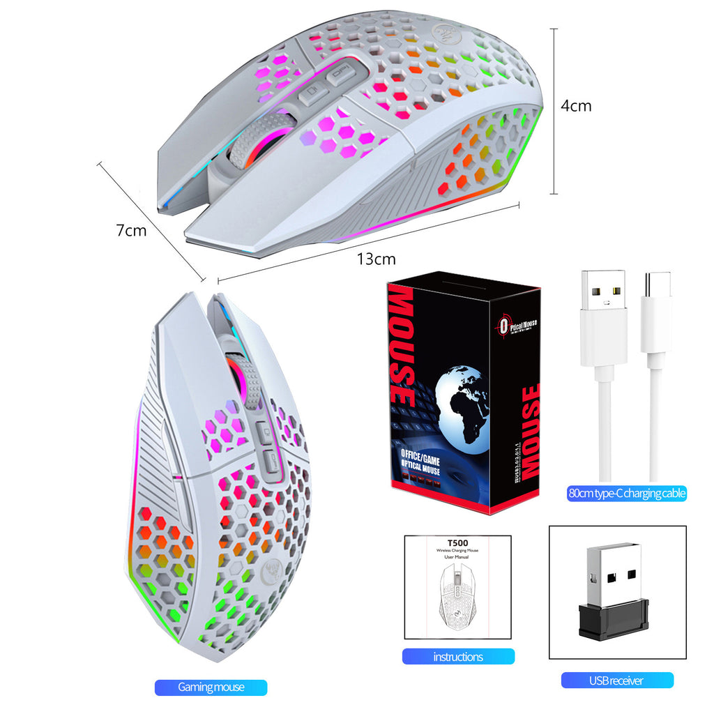 Souris Gaming Sans Fil Rechargeable — Design Ajouré Ultra-Léger