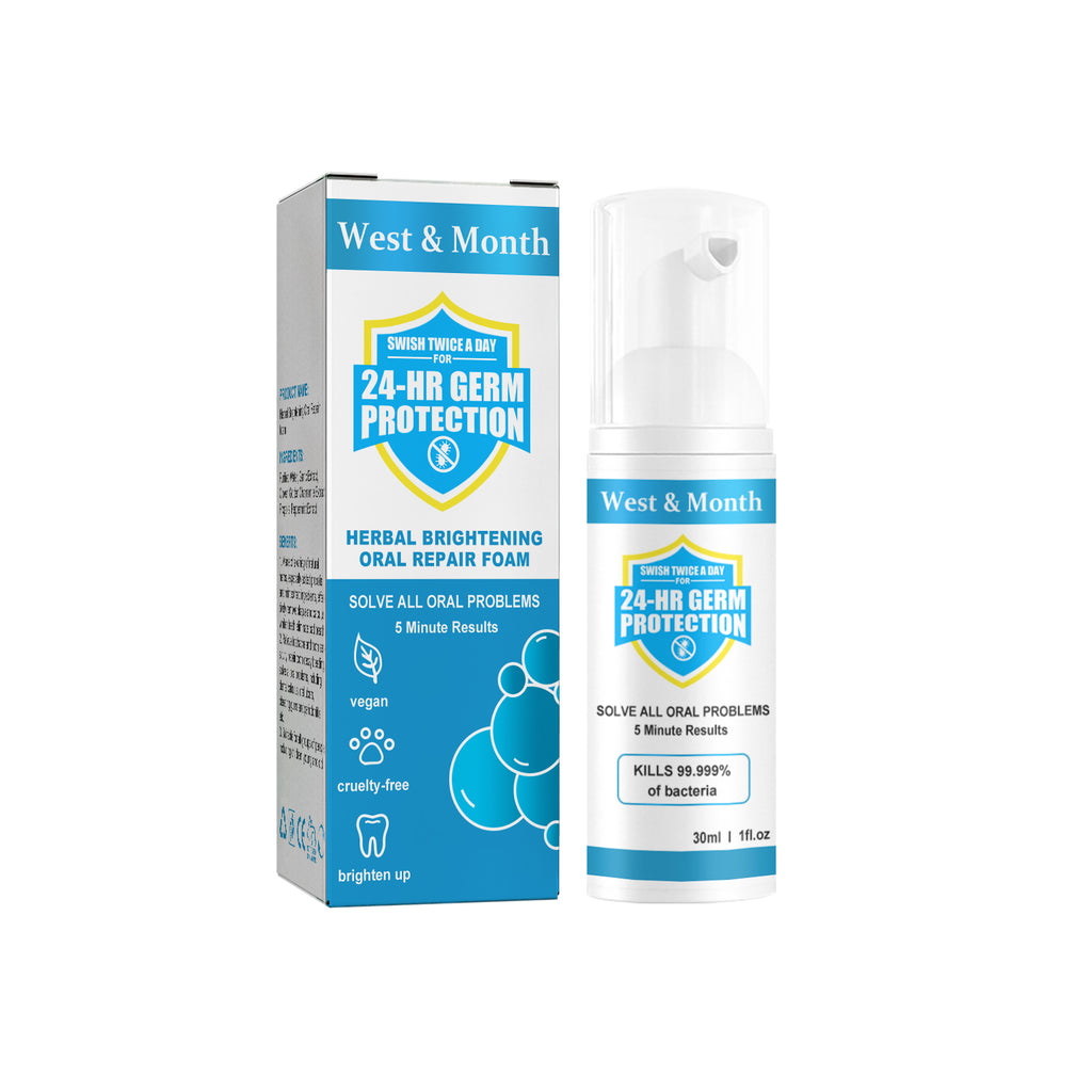 Mousse Buccale Herbal Blanchissante — Élimine Mauvaise Haleine & Taches Dents