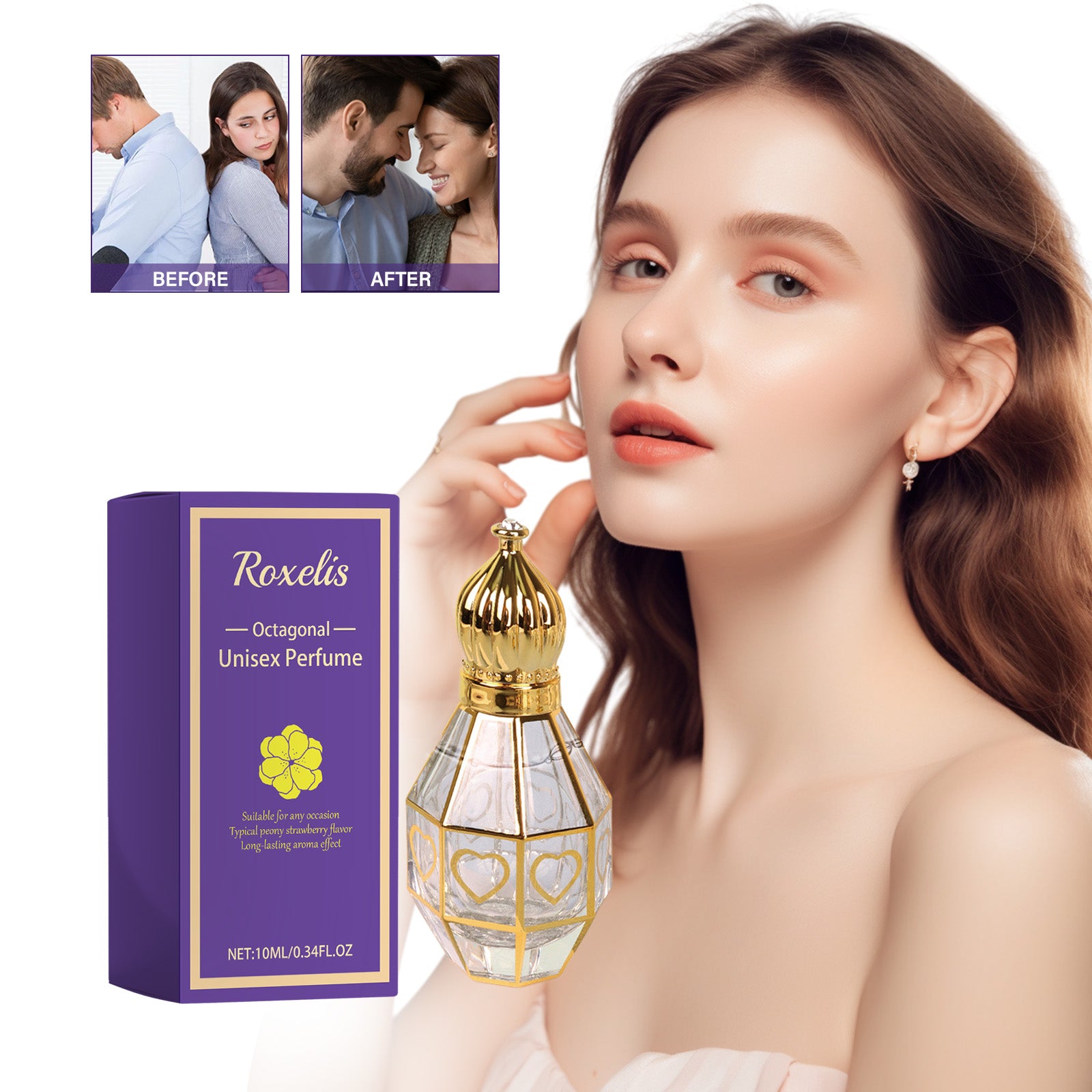 Parfum Octagonal Unisexe — Fragrance Fraîche, Naturelle & Couple Longue Tenue