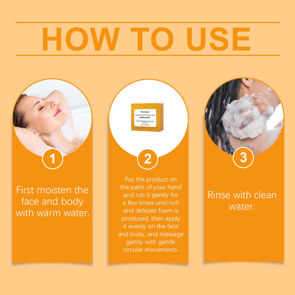 Savon Nettoyant OceAura Citron & Curcuma — Doux, Éclaircissant & Soin Visage Corps