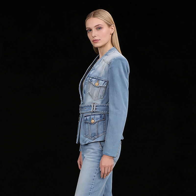 Veste Jean Slim Fit Homme — Coupe Ajustée Premium