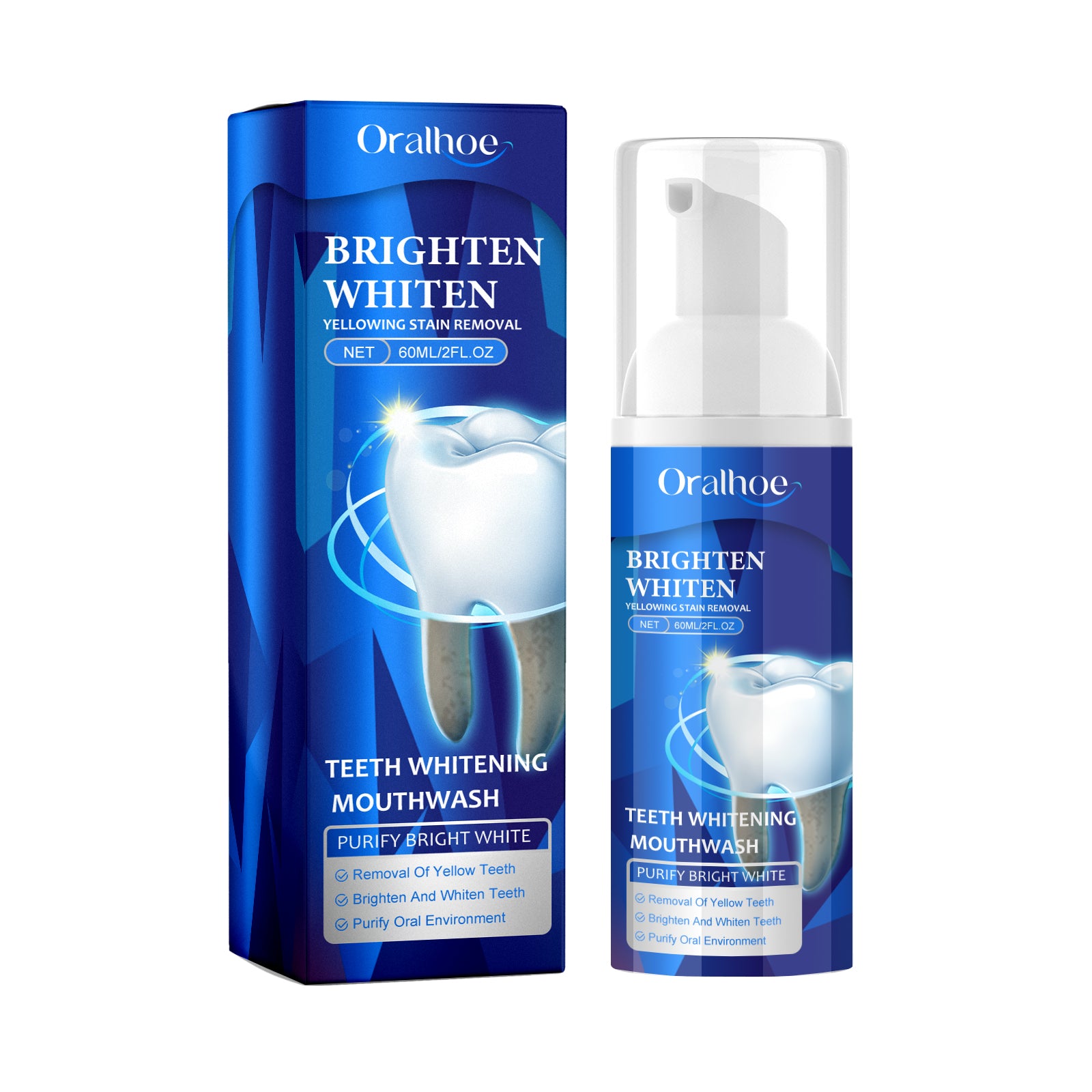 Bain de Bouche Blanchissant Premium — Anti-Taches, Anti-Tartre & Haleine Fraîche