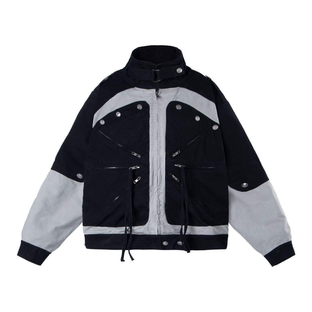 Veste Jean Patchwork Color Block — Style Workwear Femme