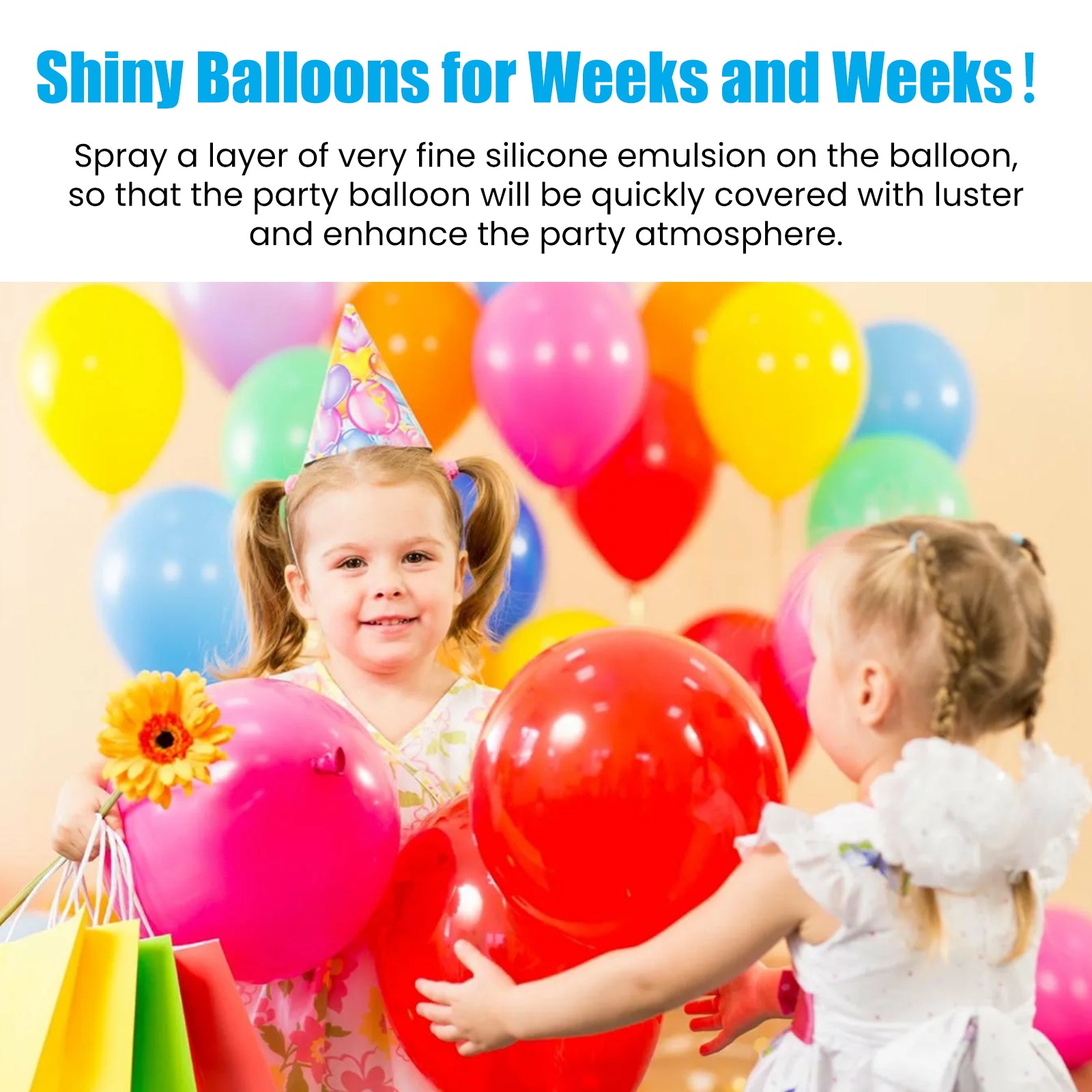 Jue-Fish Aerosol Balloon Spray, Balloon Surface Texture Gloss Lasting Non Oxidation Fading Spray