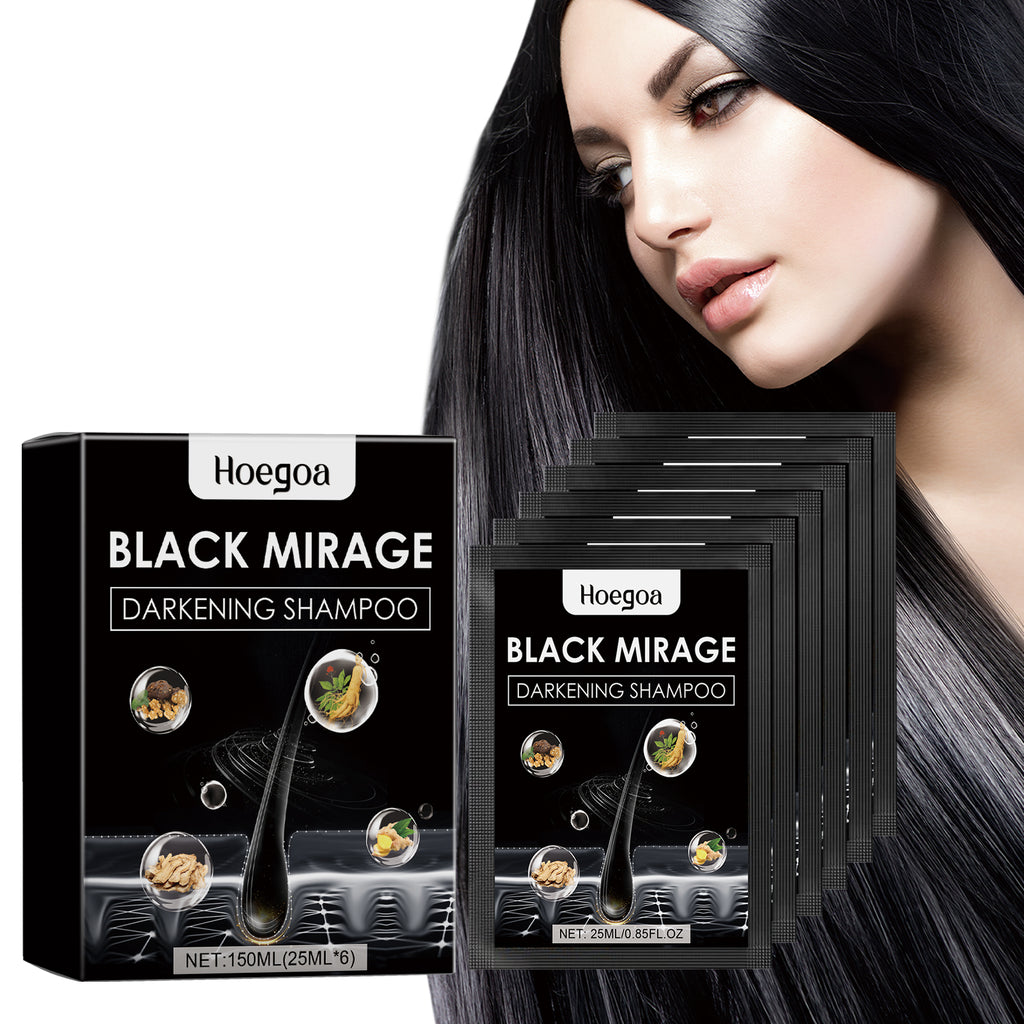 Dark Hair Shampoo, Polygonum Multiflorum Essence Moisturizes And Nourishes Hair Natural Black Hair Silky Glossy Shampoo