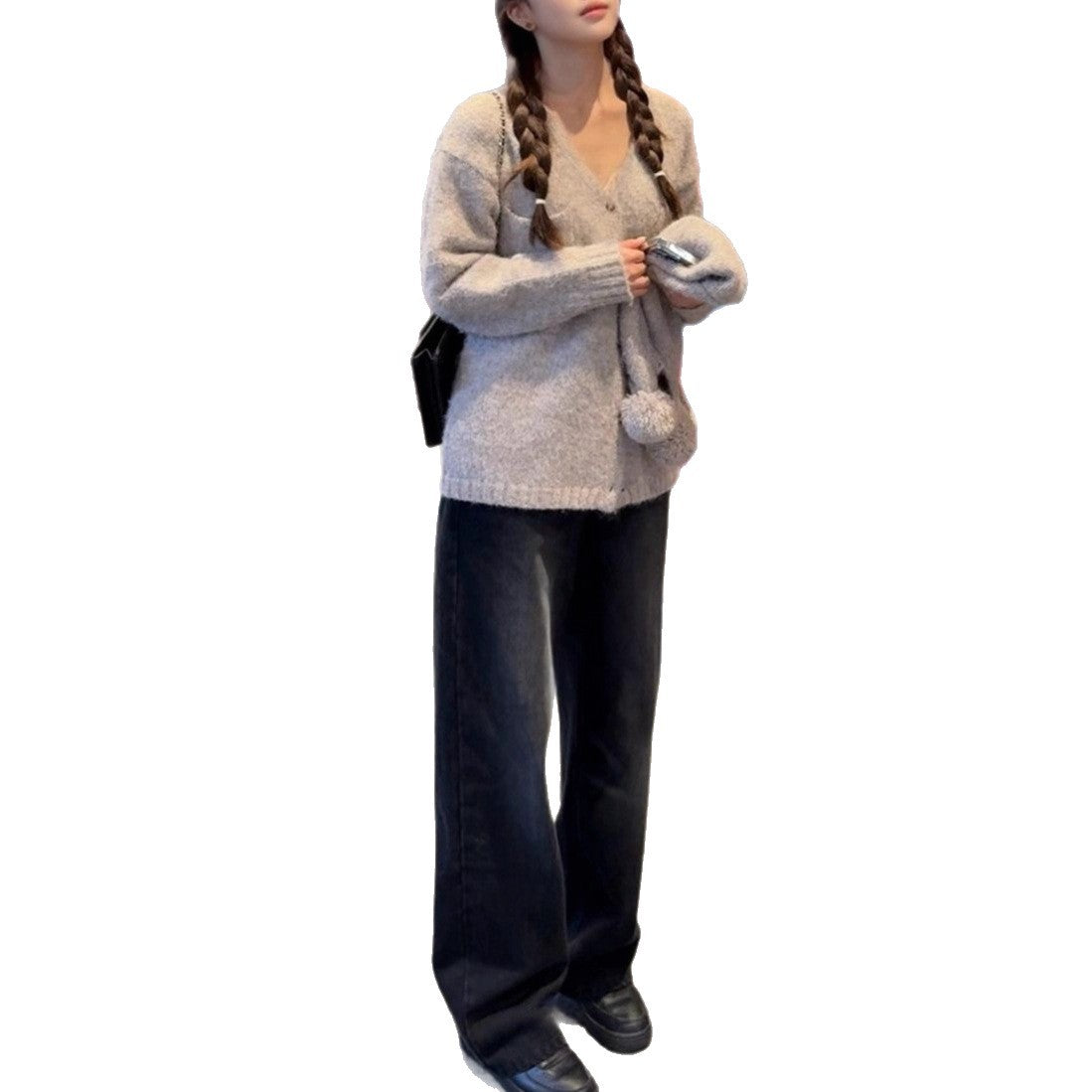 Ensemble Cardigan & Jupe Mi-Longue Coupe H Femme — Casual Chic