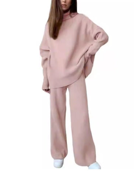 2 Pieces Women Sets Knitted Tracksuit Turtleneck Sweater - SUKSU - selling