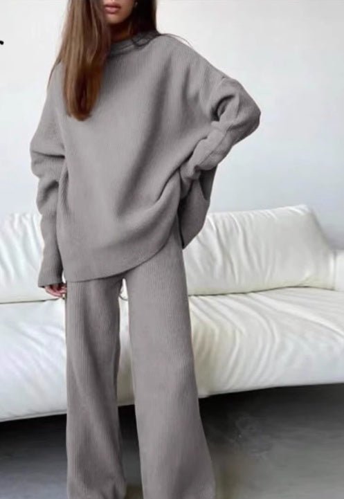 2 Pieces Women Sets Knitted Tracksuit Turtleneck Sweater - SUKSU - selling