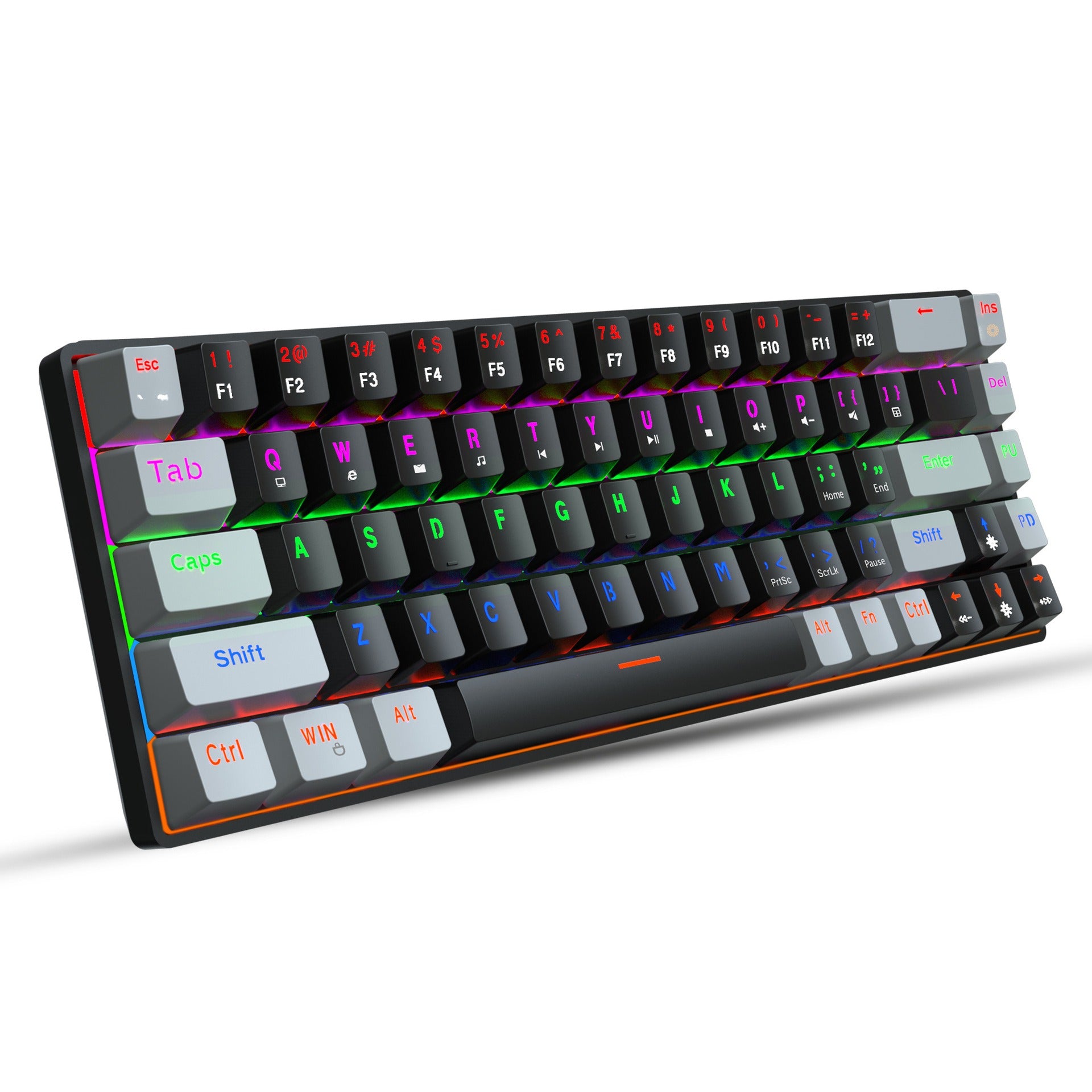 Clavier Mécanique Gaming 68 Touches RGB — Switch Bleu/Rouge