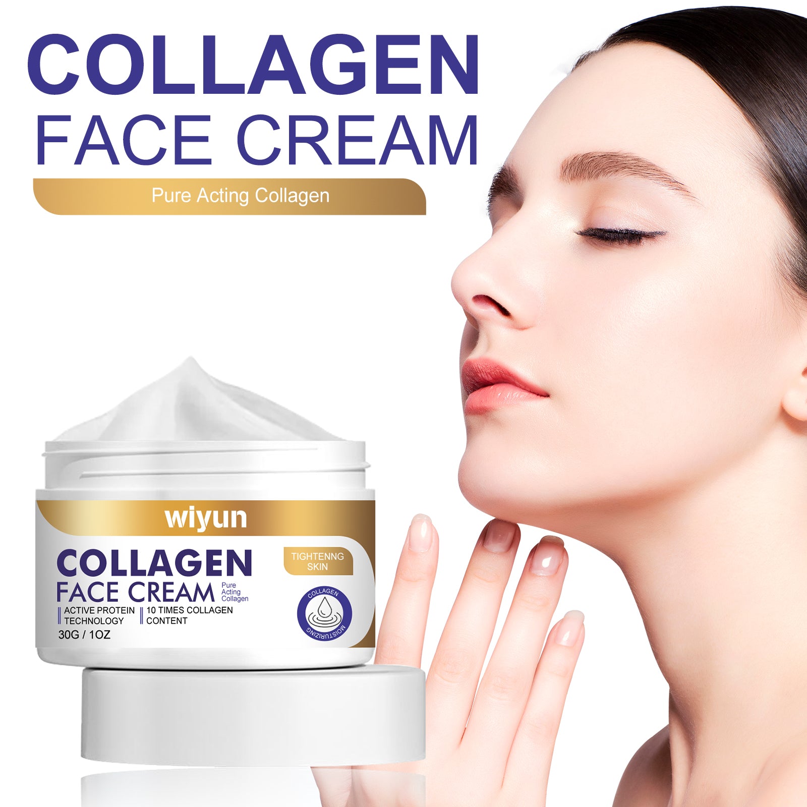 Crème Collagène Visage WIYUN — Raffermissante, Éclat & Réparatrice