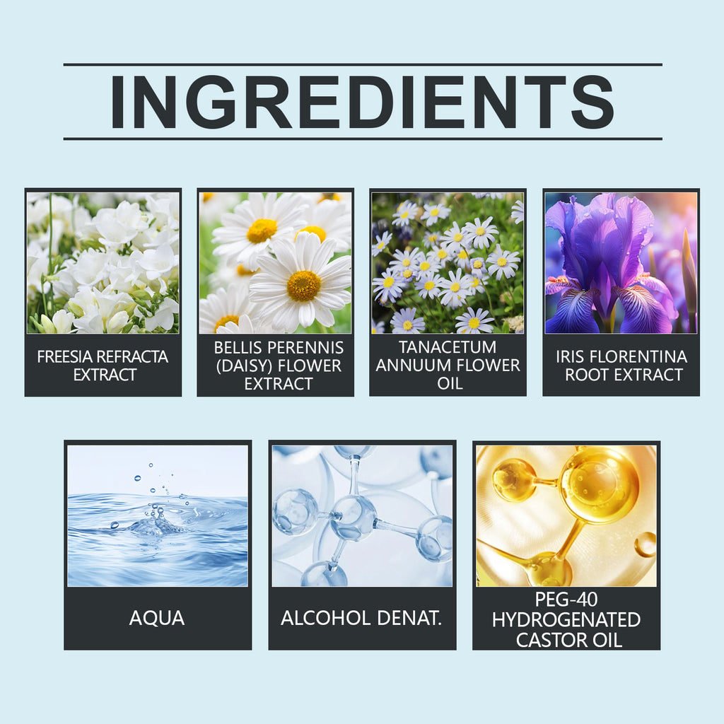 Brume Parfumée Roxelis Freesia & Marguerites — Romantique, Fraîche & Longue Tenue
