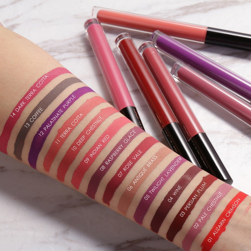 FOCALLURE Liquid Lipstick Makeup Matte Lip Tint Sexy Pigment Waterproof Batom Tint Nude Gloss Kiss-proof Lips Make up