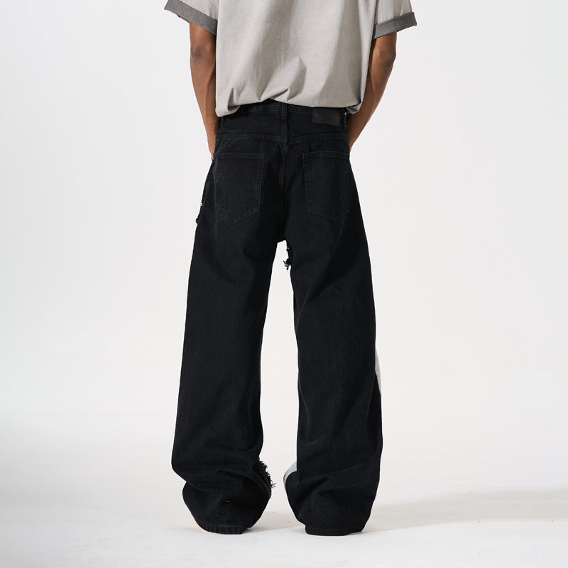 Jean Homme Graffiti Patchwork Perles — Style Street Fashion
