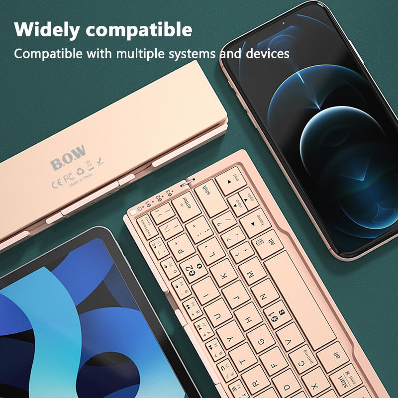 Clavier Sans Fil Pliable — Compatible iOS, Android, Windows