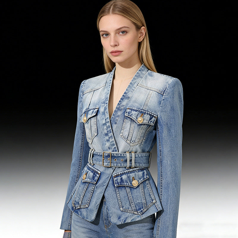 Veste Jean Slim Fit Homme — Coupe Ajustée Premium