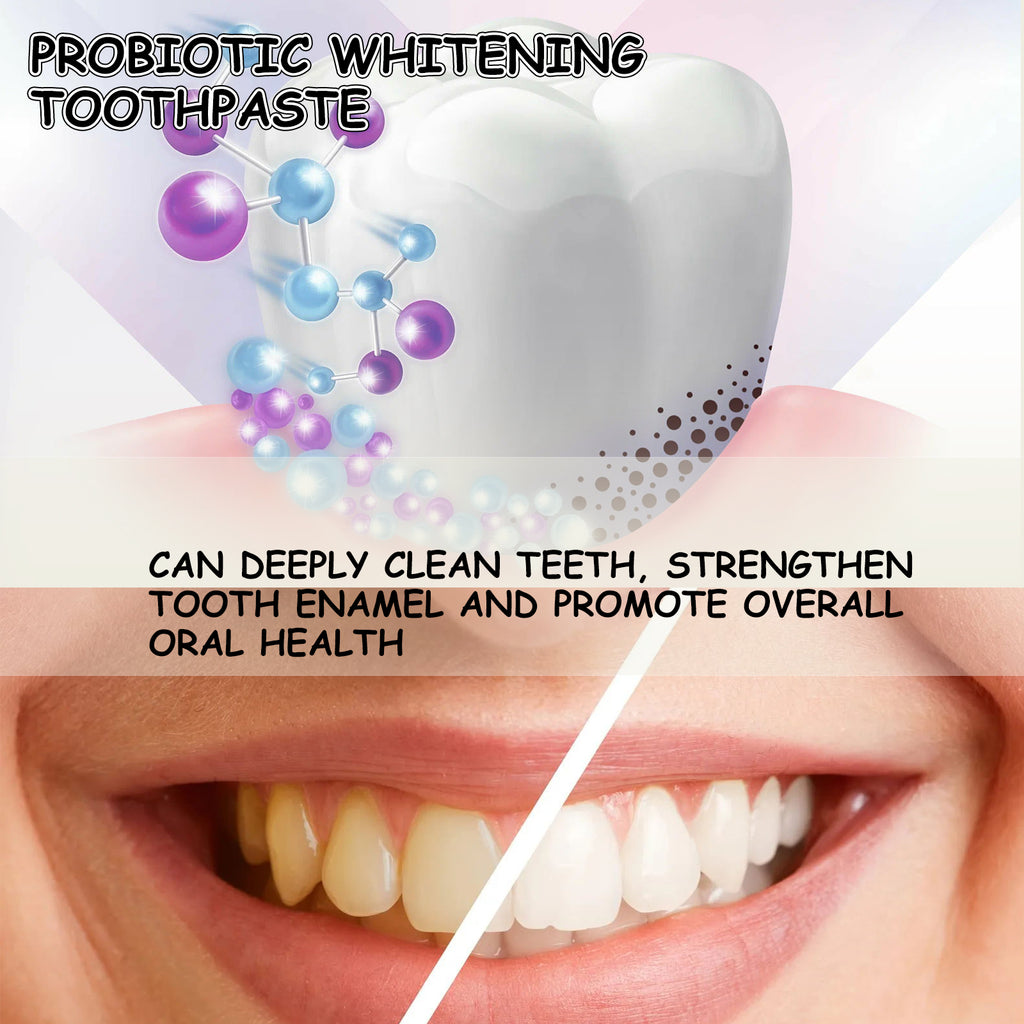 Dentifrice Probiotique Blanchissant — Anti-Taches, Soins Gencives & Haleine Fraîche
