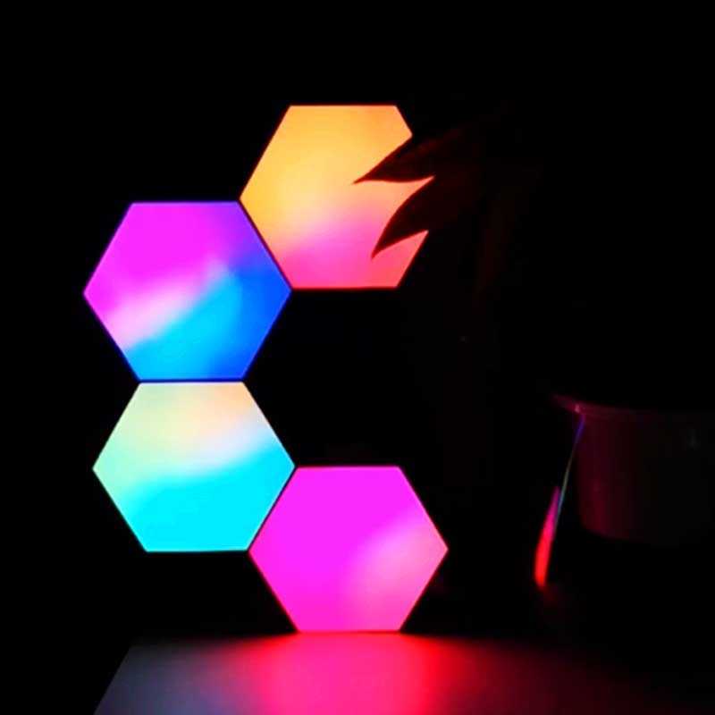 Flame Lights Effect Fire Tealight Quantum Light with APP Mobile Control LED Dimmable Multi Function Lighting Modes Hexagon Light