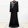 Robe Longue Strass Manches Fendues — Glamour Soirée Femme