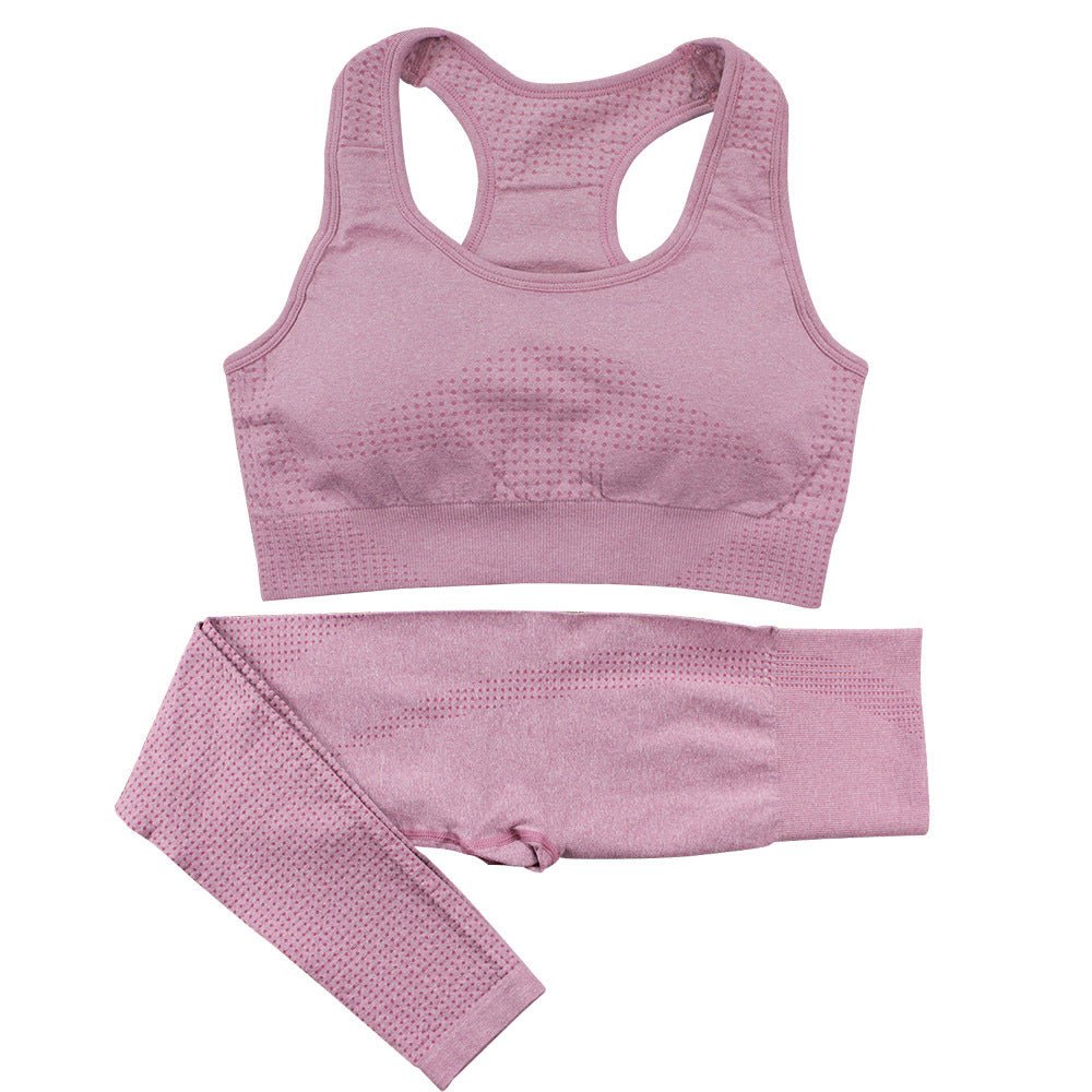 2PCS Seamless Yoga Set Women Tracksuit High Waist Leggings Workout Sportswear Gym Clothing Fitness Crop Top Sports Suits Gym Set - SUKSU - selling