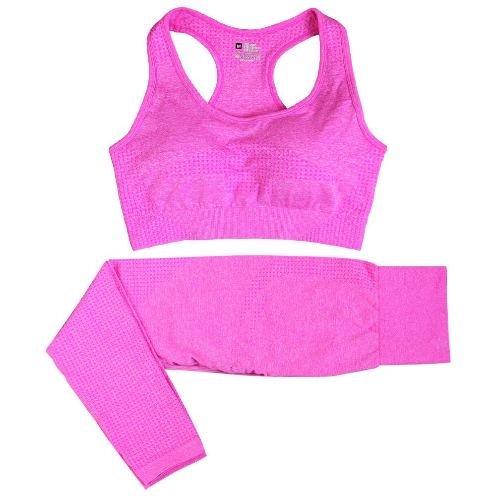2PCS Seamless Yoga Set Women Tracksuit High Waist Leggings Workout Sportswear Gym Clothing Fitness Crop Top Sports Suits Gym Set - SUKSU - selling