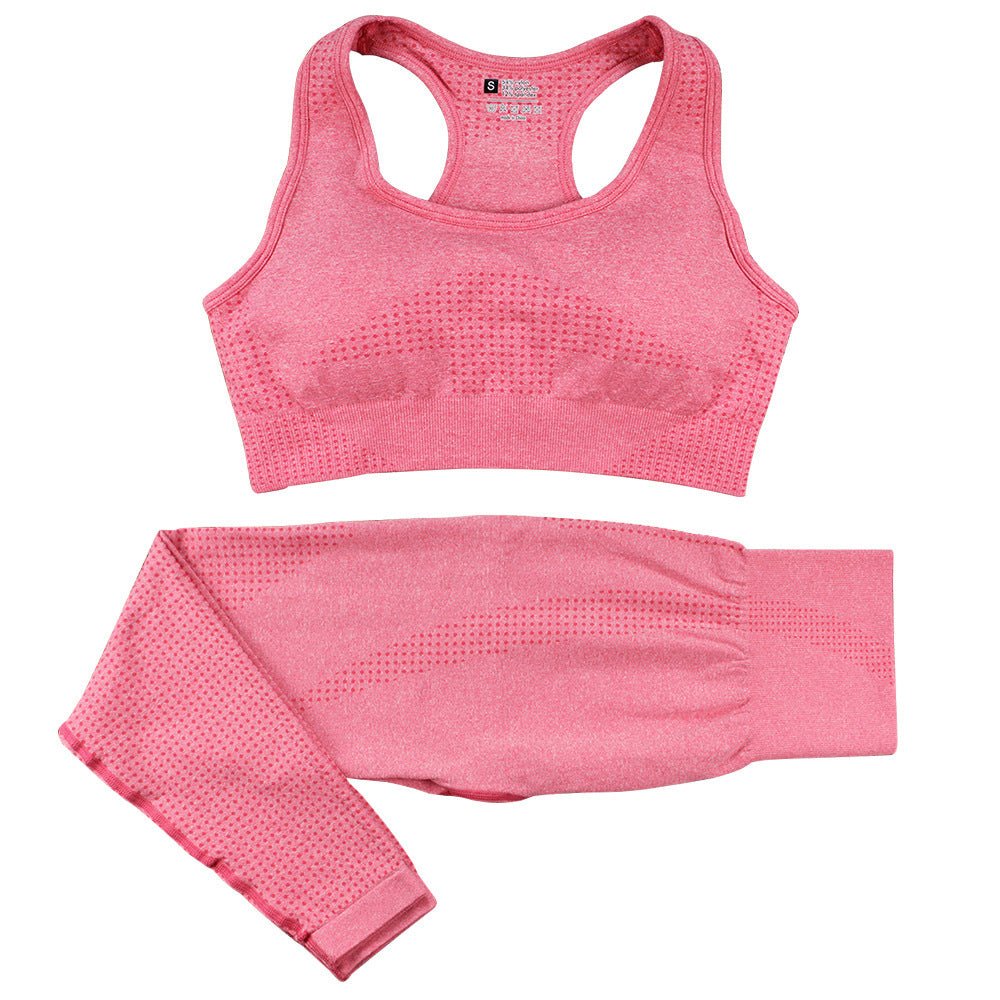 2PCS Seamless Yoga Set Women Tracksuit High Waist Leggings Workout Sportswear Gym Clothing Fitness Crop Top Sports Suits Gym Set - SUKSU - selling