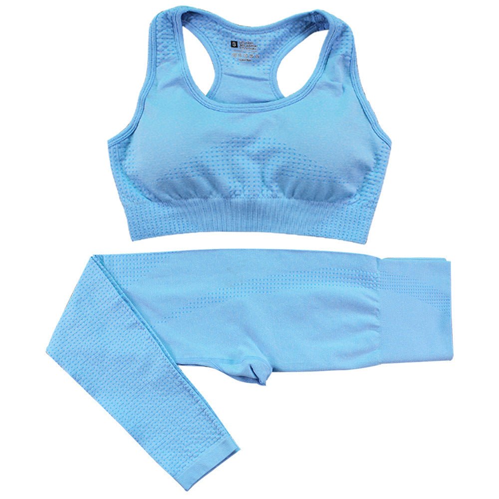 2PCS Seamless Yoga Set Women Tracksuit High Waist Leggings Workout Sportswear Gym Clothing Fitness Crop Top Sports Suits Gym Set - SUKSU - selling