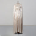 Robe Longue Strass Col Rond Manches Extra-Longues — Style Français