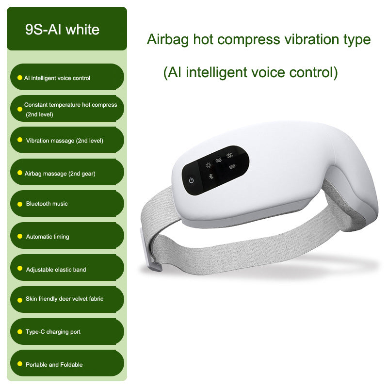 Masseur Oculaire IA — Airbag Vibration Chaleur Protège-Yeux