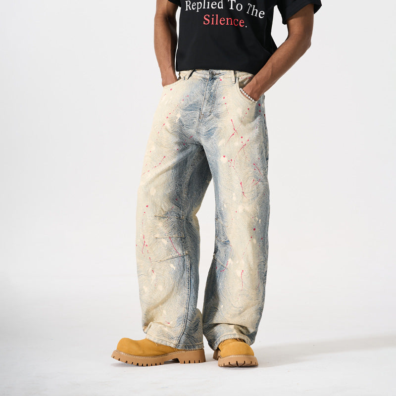 Pantalon Plissé Streetwear Grande Taille Homme — Coupe Droite