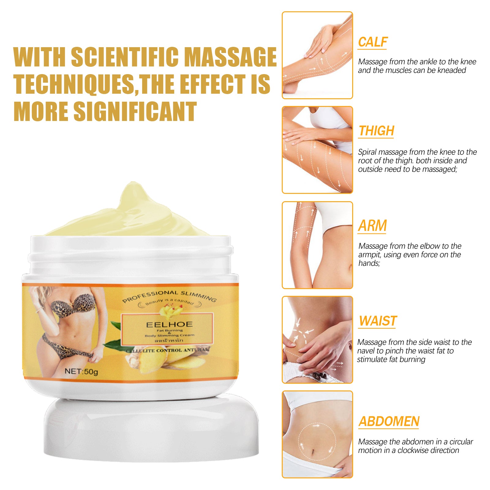 Crème Minceur Gingembre — Brûle-Graisses, Sculptante & Perte de Poids Corps