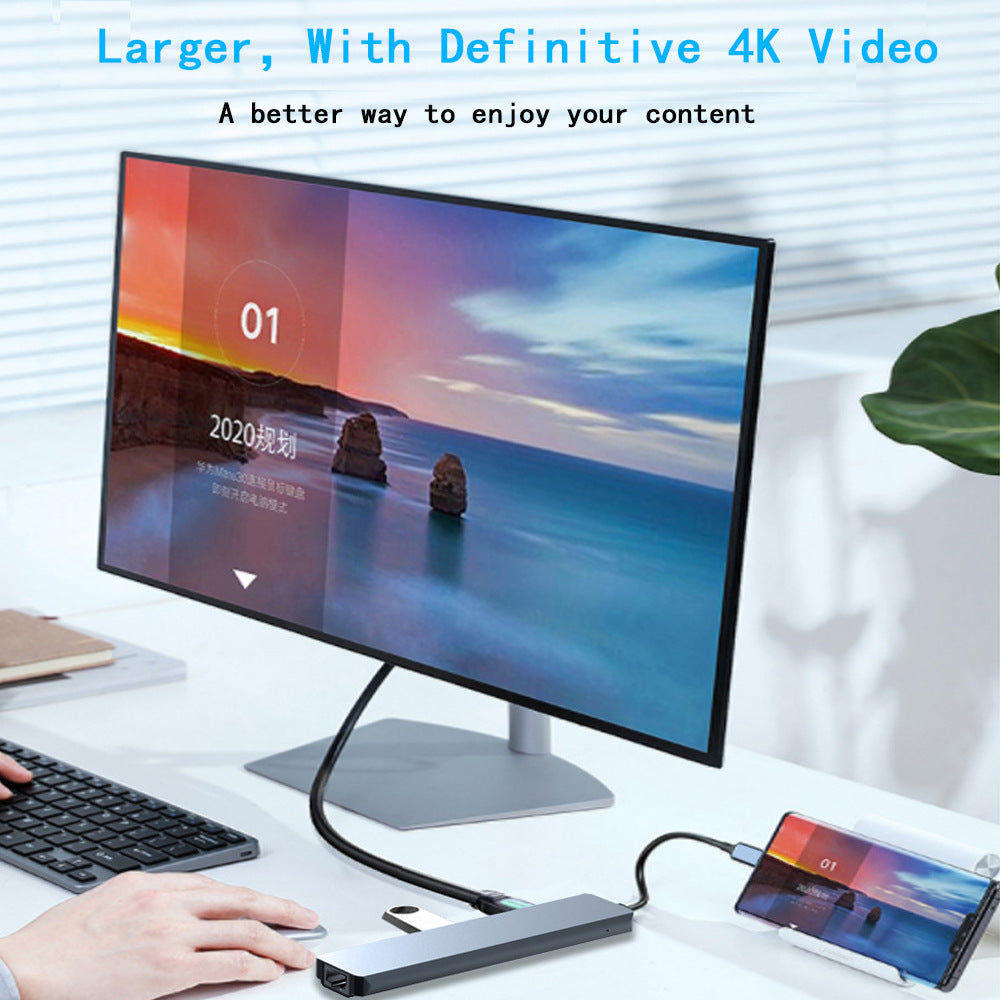 Dock USB-C 10-en-1 — HDMI 4K, Ethernet 100Mbps & Hub Laptop
