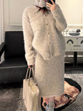 Ensemble Cardigan & Jupe Mi-Longue Coupe H Femme — Casual Chic