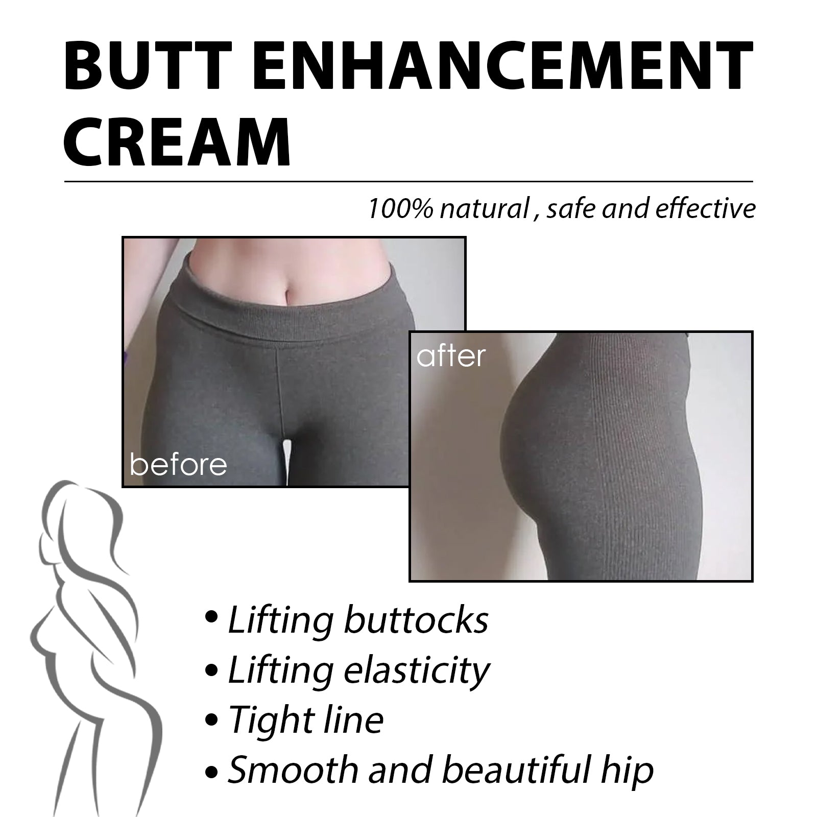 Crème Raffermissante Fessier — Tonifiante, Hydratante & Sculptante