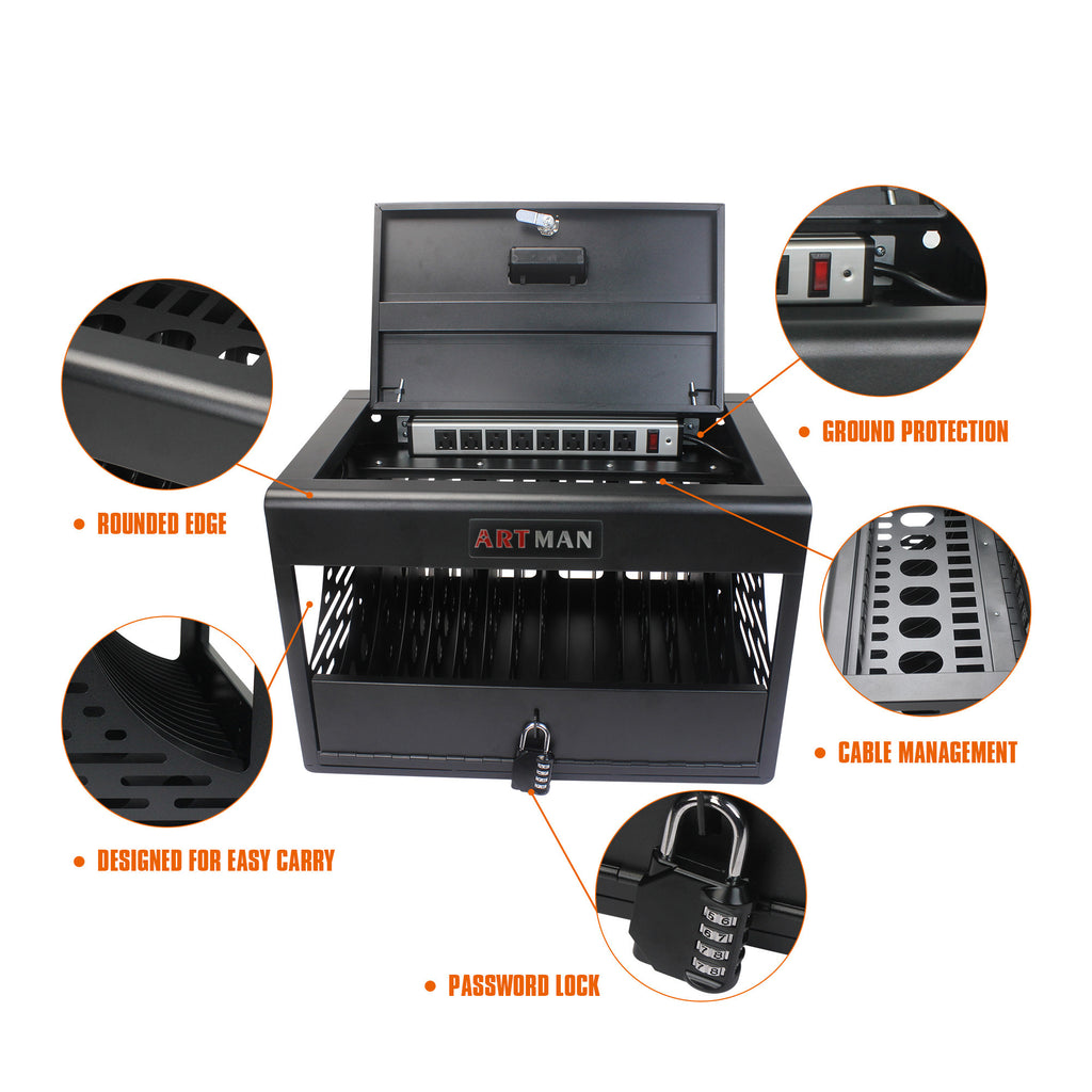Armoire de Charge 16 Baies — Station Laptop & Chromebook