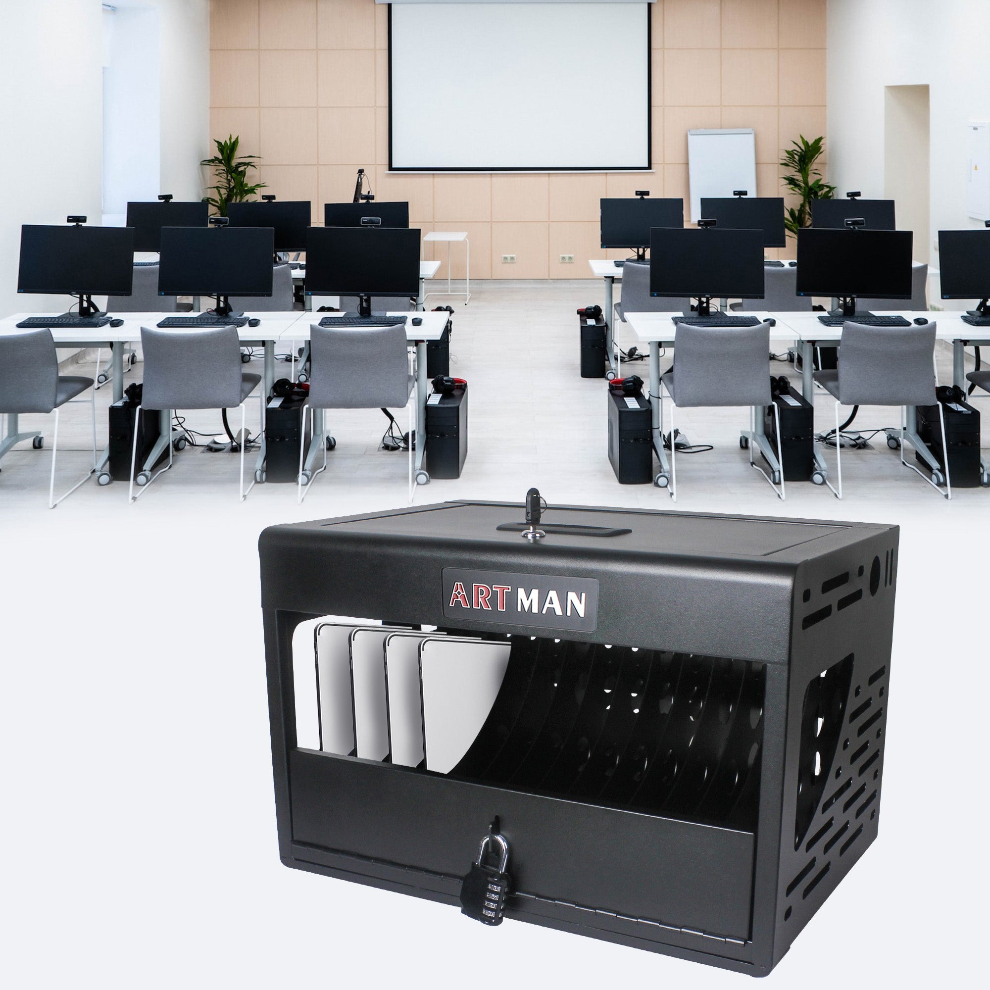 Armoire de Charge 16 Baies — Station Laptop & Chromebook