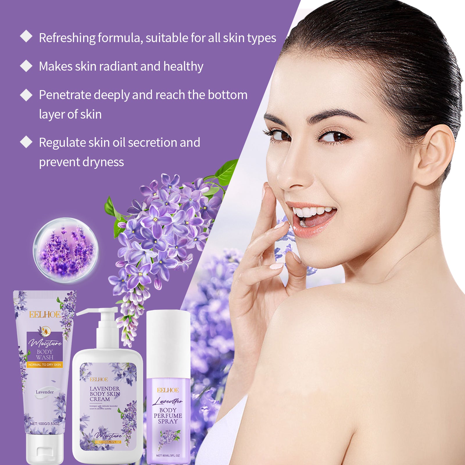 Coffret Soin Corps Lavande — Hydratant, Apaisant & Peau Lumineuse