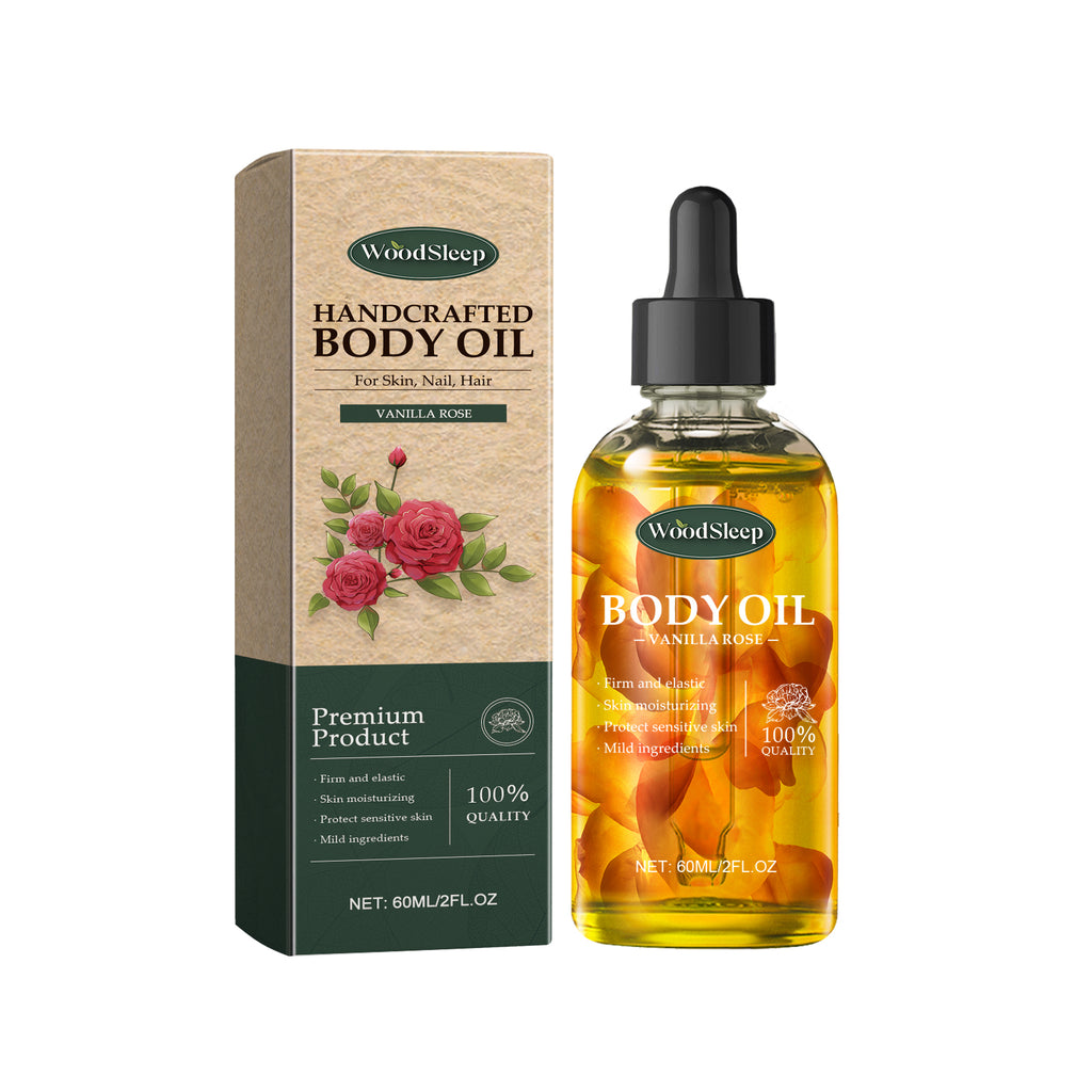 Huile Corporelle Vanille & Rose WOODSLEEP — Nourrissante, Soyeuse & Parfumée