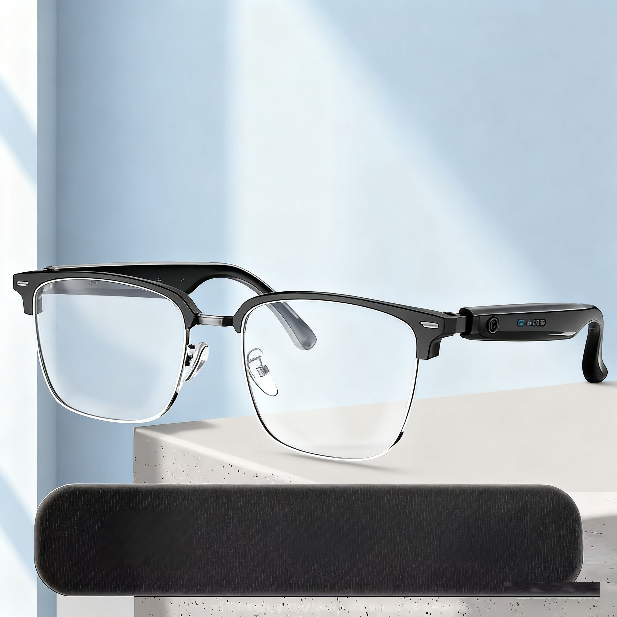 Lunettes Traducteur IA HY-C8 — 75 Langues Bluetooth Conférence