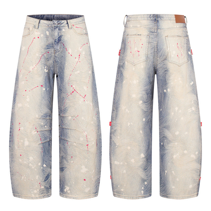 Pantalon Plissé Streetwear Grande Taille Homme — Coupe Droite