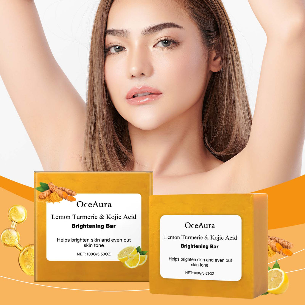 Savon Nettoyant OceAura Citron & Curcuma — Doux, Éclaircissant & Soin Visage Corps