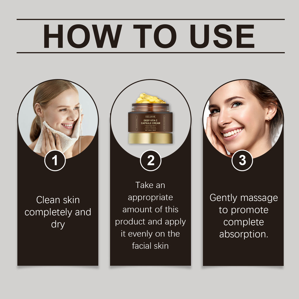 Crème Vitamine C Capsule Visage — Hydratante, Nourrissante & Éclat Lumineux