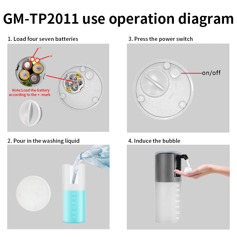 Fully Automatic Induction Foam Hand Washing Machine Portable Bubble Infrared Smart Soap Dispenser