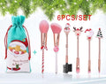 Christmas Makeup Brushes Set Soft Synthetic Hair Cosmetic Eyeliner Foundation Powder Blending Eye Shadow Makeup Tools