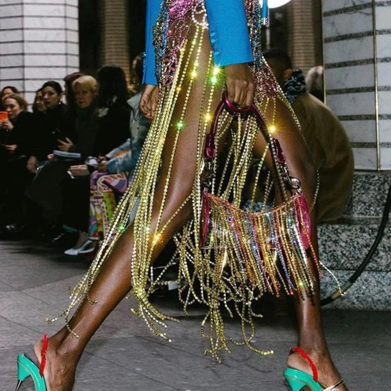 Chaîne de Corps Cristal Coloré — Accessoire Scène & Rave
