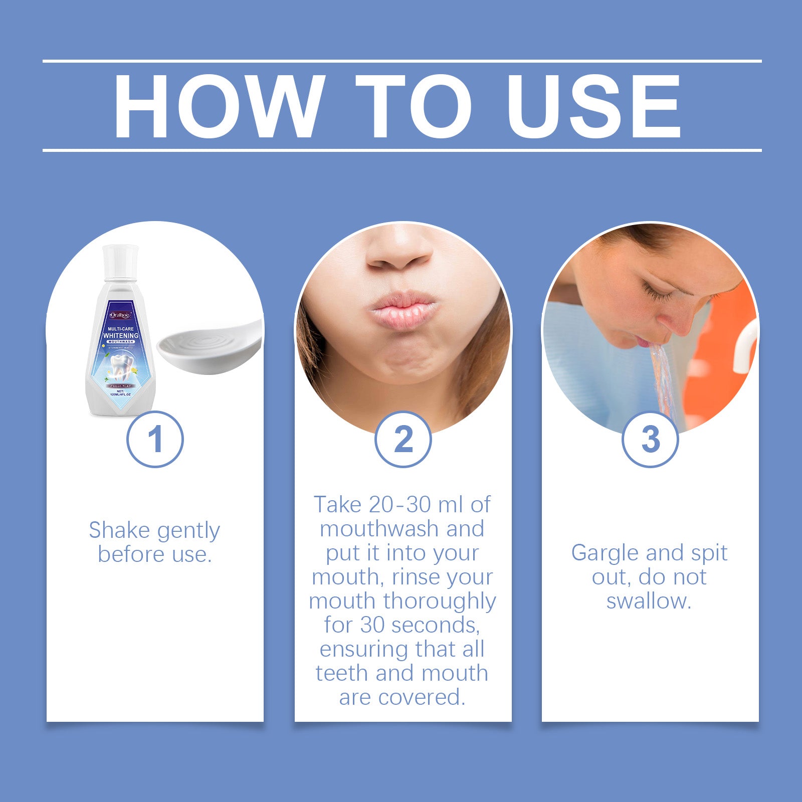 Bain de Bouche Triple Action Menthe — Haleine Fraîche, Anti-Odeur & Dents Propres