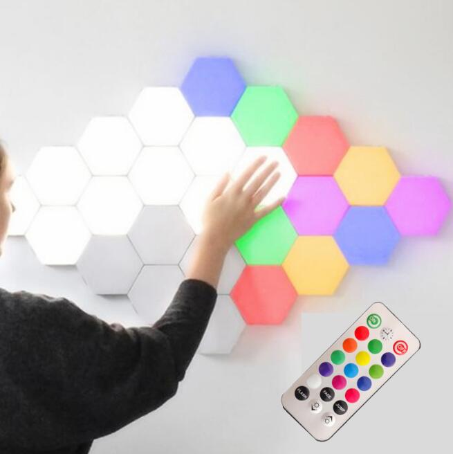 Flame Lights Effect Fire Tealight Quantum Light with APP Mobile Control LED Dimmable Multi Function Lighting Modes Hexagon Light