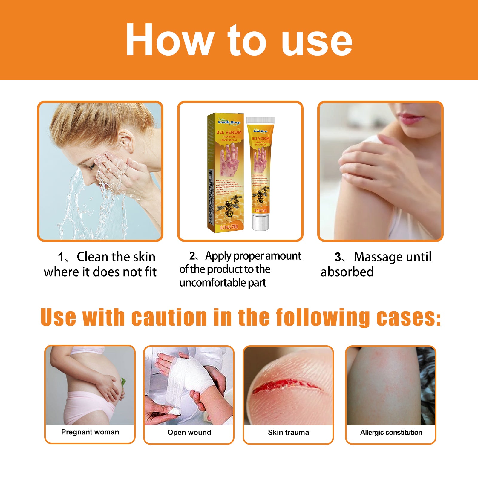 Crème Venin d'Abeille Psoriasis — Anti-Démangeaisons, Réparatrice & Hydratante
