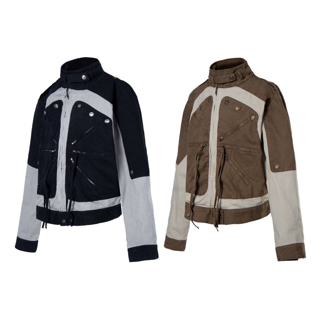 Veste Jean Patchwork Color Block — Style Workwear Femme