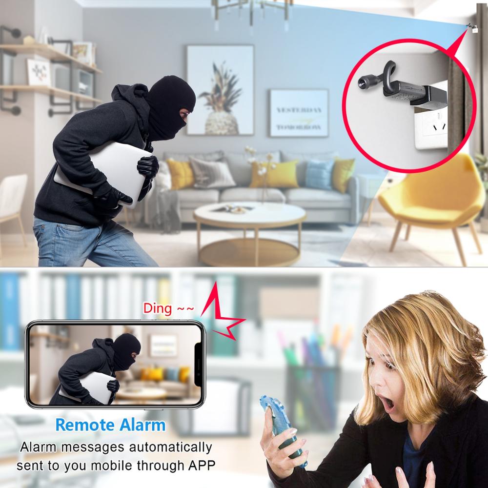 Caméra IP WiFi Mini EVKVO HD — Détection IA Surveillance 64G