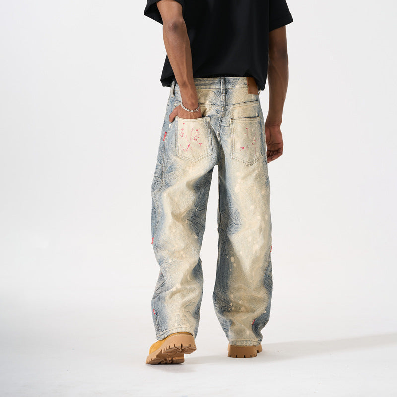 Pantalon Plissé Streetwear Grande Taille Homme — Coupe Droite
